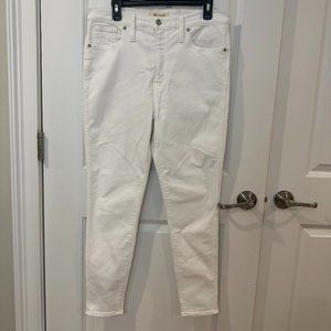 Madewell White Denim High Rise Skinny Jeans